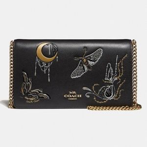 CALLIE FOLDOVER CHAIN CLUTCH WITH TATTOO